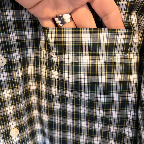 Eddie Bauer Mens Button Down Collared Plaid Shirt Wrinkle Free Relaxed Fit Large - Picture 7 of 13